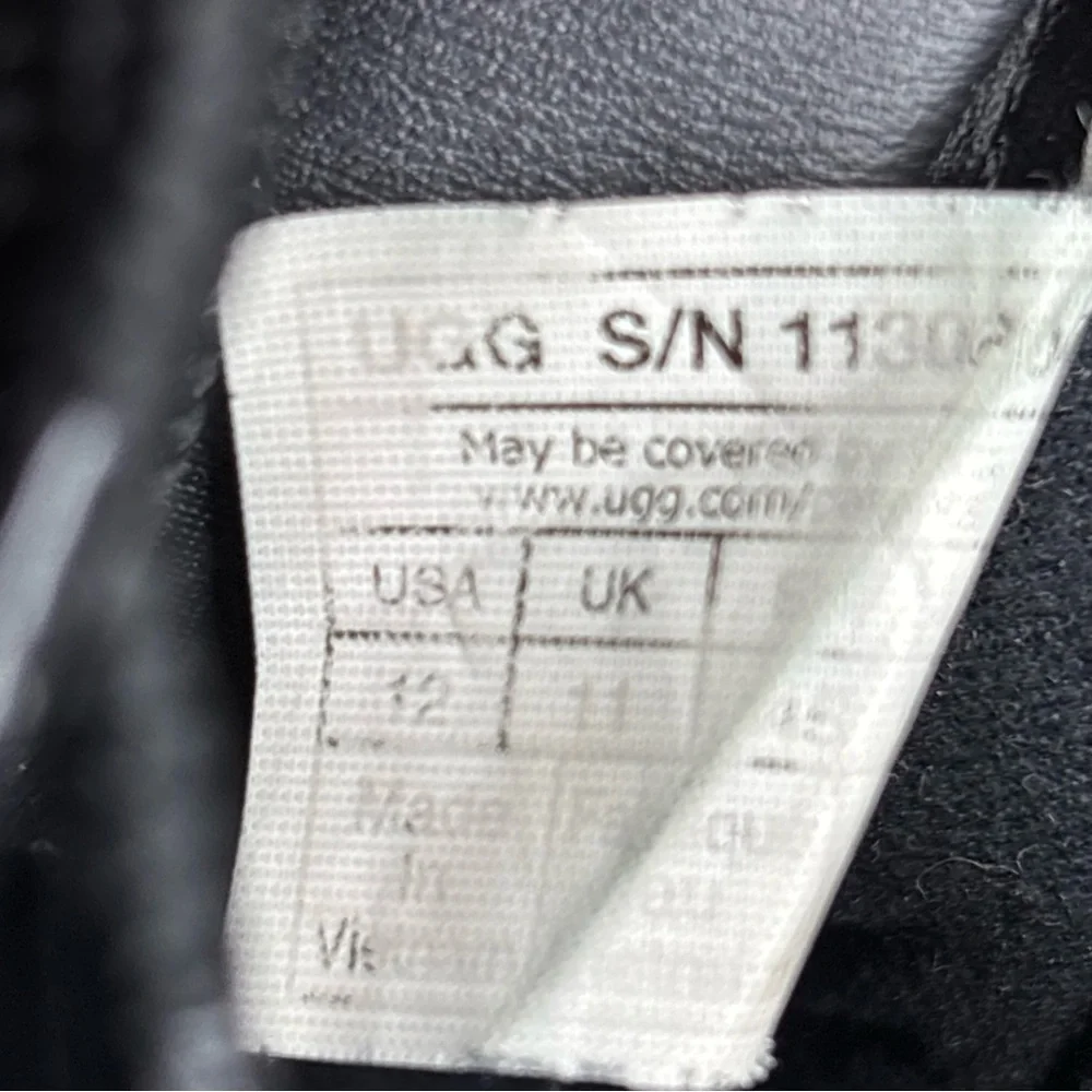 UGG Mens‎ Biltmore Mid Plain Toe Boots Black Leather Size 12 M